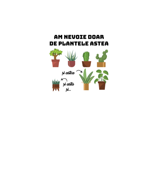 am nevoie doar de plantele astea model alb pe tricou