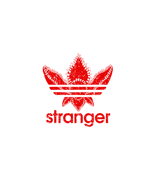 stranger logo red model negru pe tricou