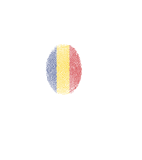 România fingerprint model negru pe tricou