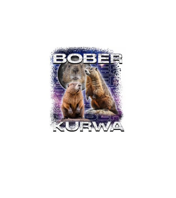 Bóber Kurwa universe model negru pe tricou