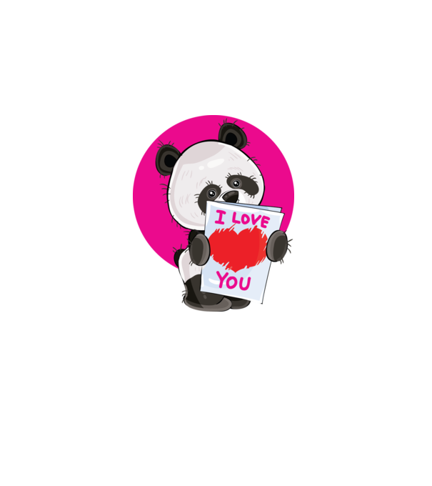 dragoste panda model negru pe tricou