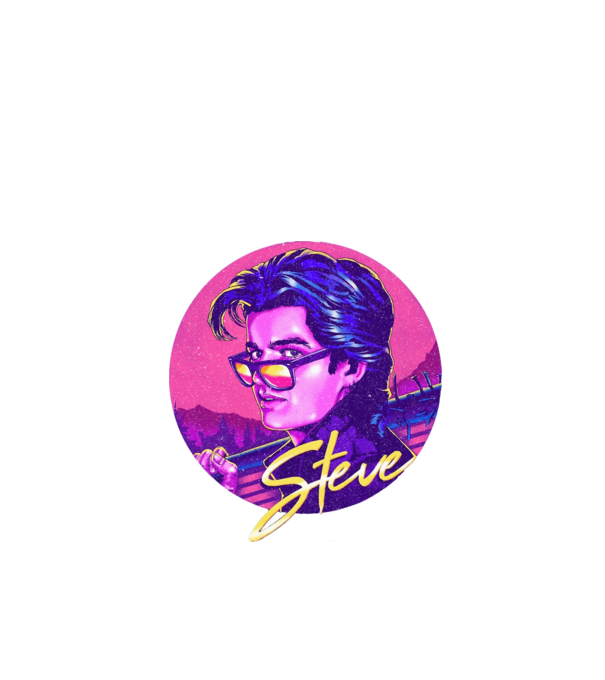steve neon stranger things model negru pe tricou