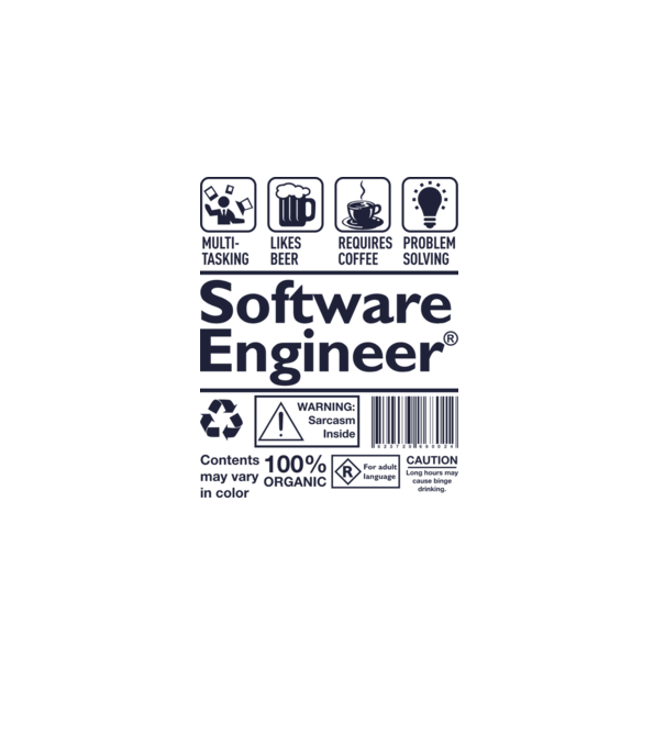 Software Engineer model gri pe tricou