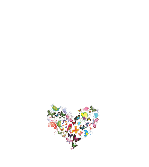 Butterfly Heart model alb pe tricou