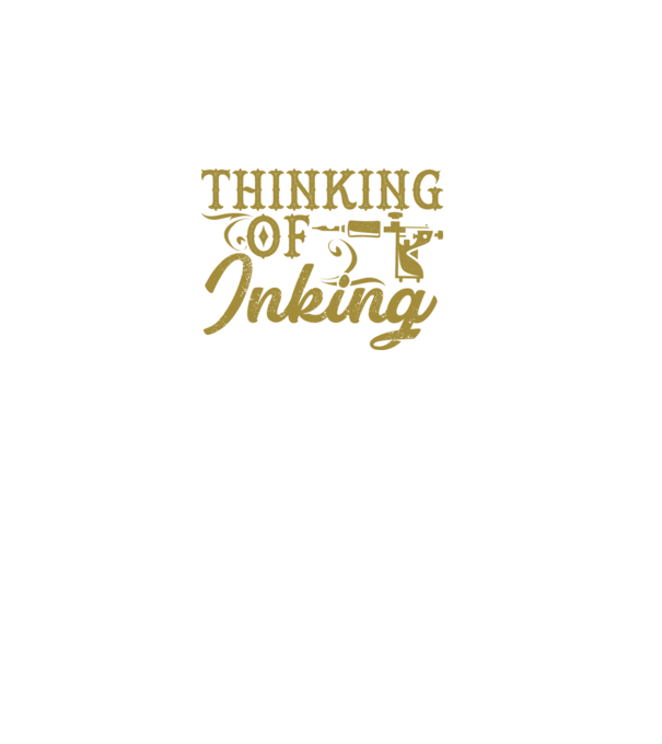 Thinking of inking model negru pe tricou