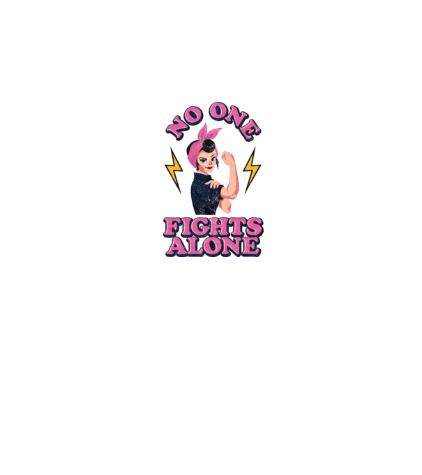 No one fights alone pinup texture model alb pe tricou