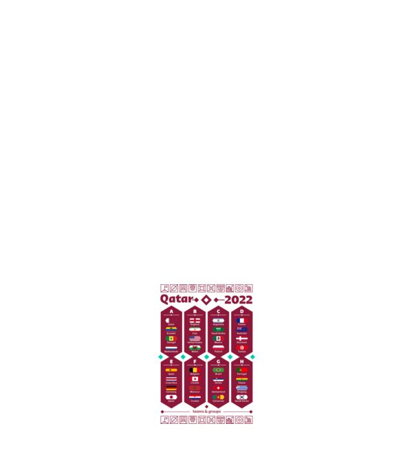 Qatar 2022 teams - groups white model roz deschis pe tricou