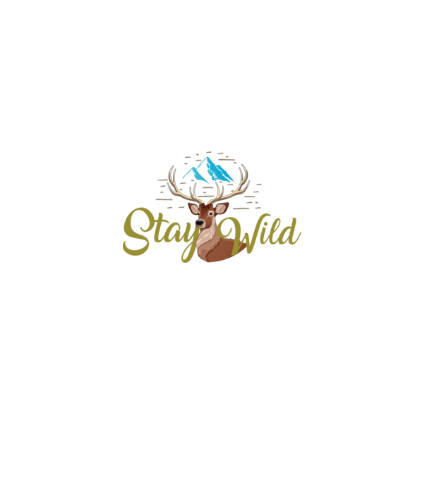Stay wild model negru pe tricou