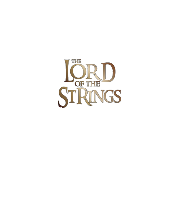 Lord of the Strings model negru pe tricou