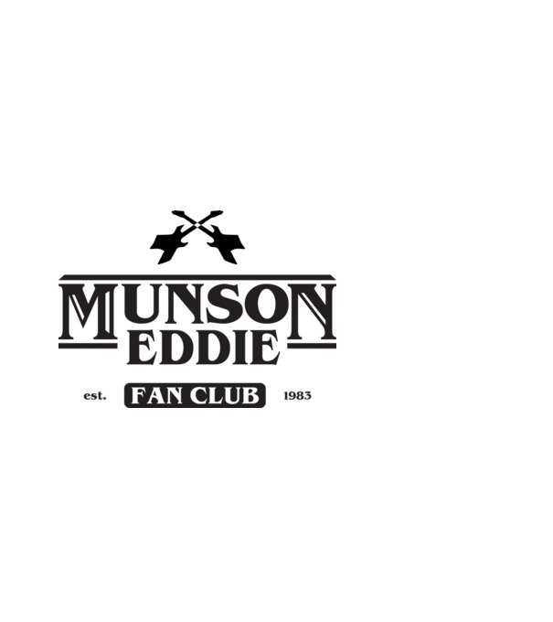 eddie munson fan club model alb pe tricou