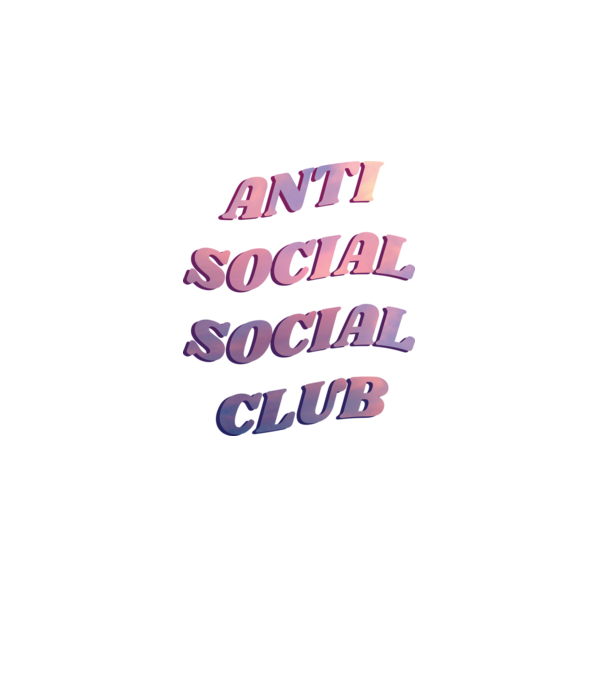 Anti social social club pink model negru pe tricou