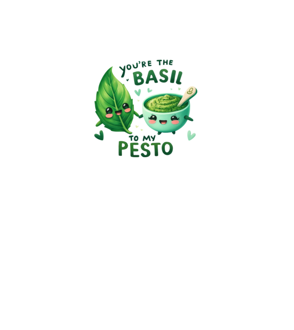 Basil to my Pesto model alb pe tricou