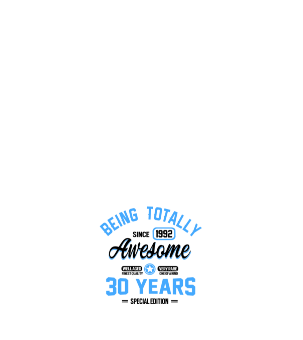 30 years of being totally awesome model roz deschis pe tricou