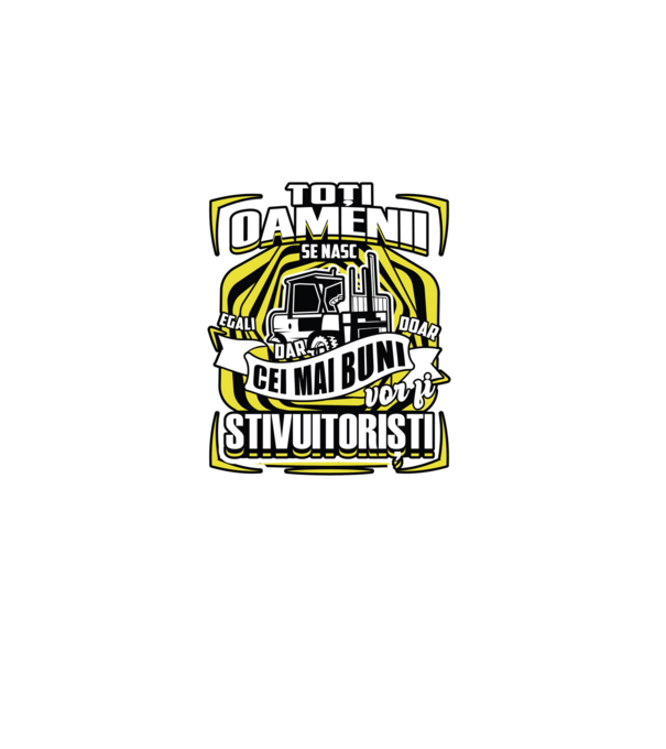 Toți oamenii stivuitoriști model negru pe tricou