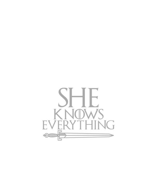Cuplu She knows everything model negru pe tricou
