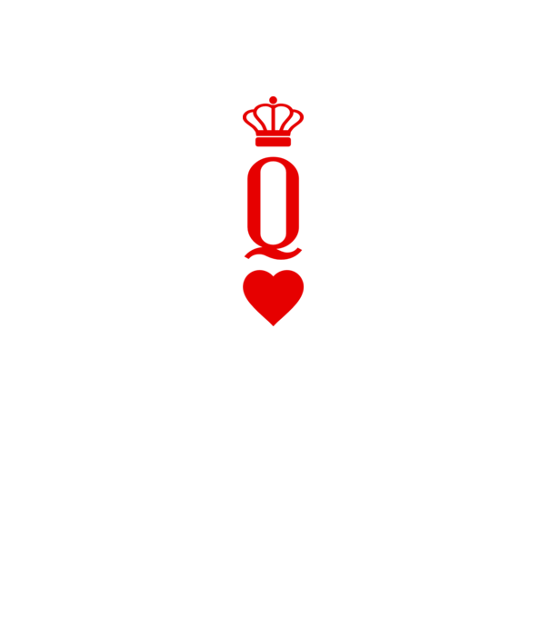 Playin gcards Queen of hearts model alb pe tricou