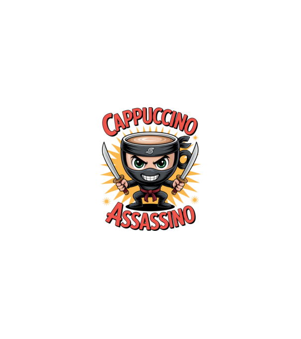 Cappuccino Assasino model nisipiu pe tricou