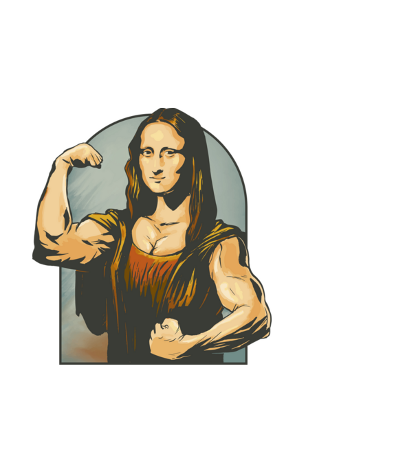 Pumped Mona model negru pe tricou