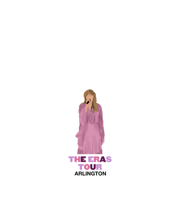 Taylor Swift The Eras Tour Arlington 3 model alb pe tricou