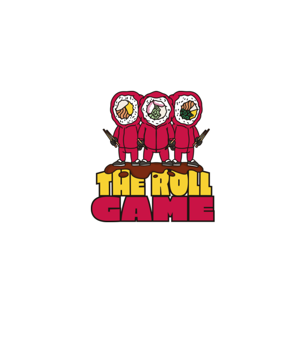the roll game squid game model alb pe tricou