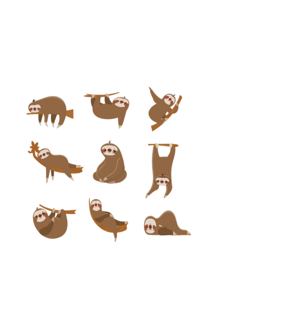 Sloth yoga model negru pe tricou