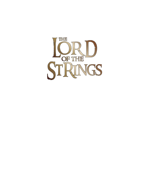 Lord of the Strings model gri închis pe tricou