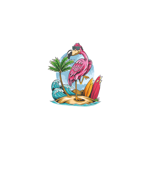Surfer flamingo model negru pe tricou