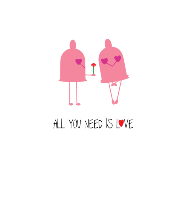 All you need is love model alb pe tricou