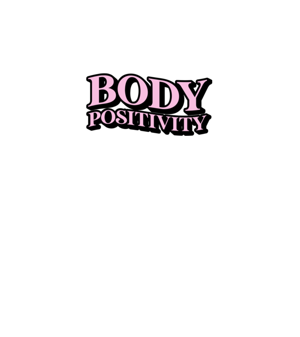 BodyPositivity model alb pe tricou