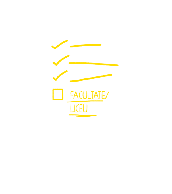 Cheklist educație - Gimnaziu negru model turcoaz pe tricou