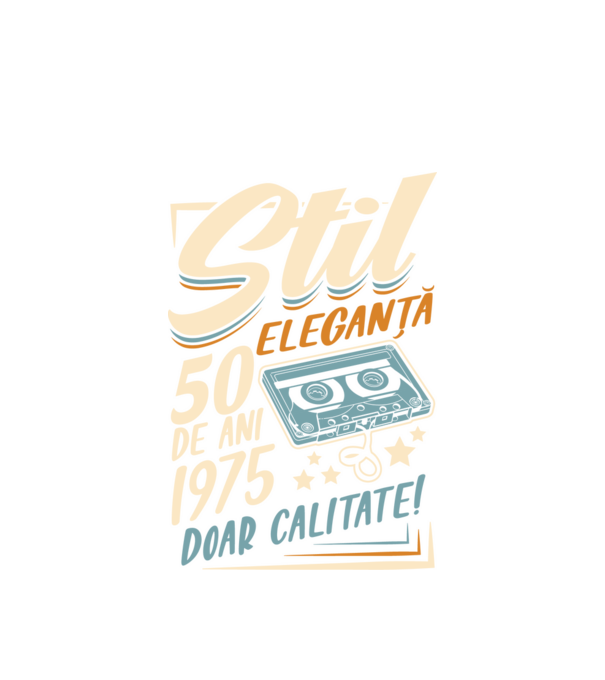 Stil eleganta 1975 model alb pe tricou