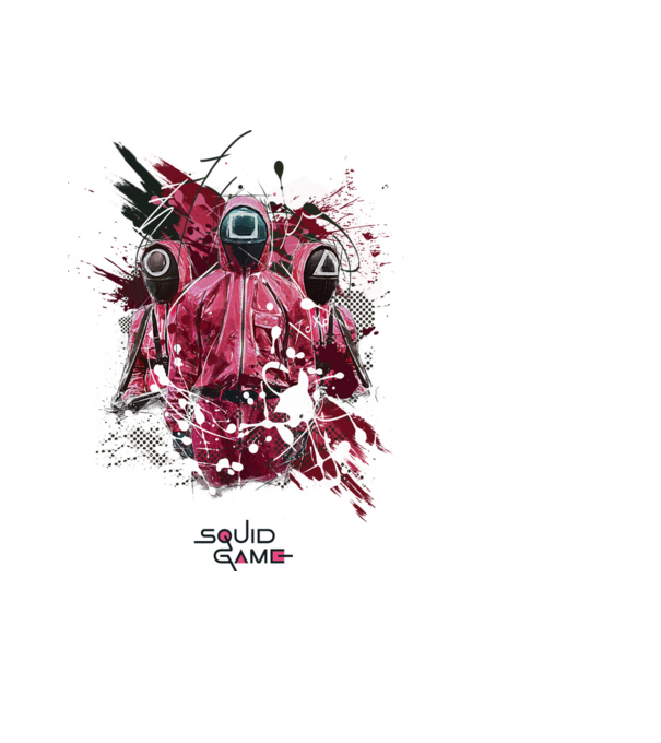 squid game poster model negru pe tricou