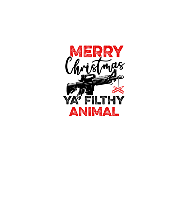 Merry Christmas Ya Filthy Animal model alb pe tricou