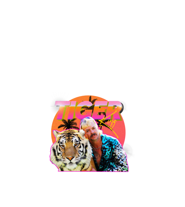 RETRO TIGER KING model negru pe tricou