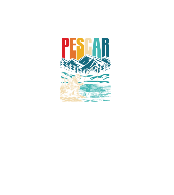Pescar retro model turcoaz pe tricou