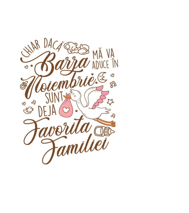 Favorita familiei NOIEMBRIE model albastru deschis pe tricou
