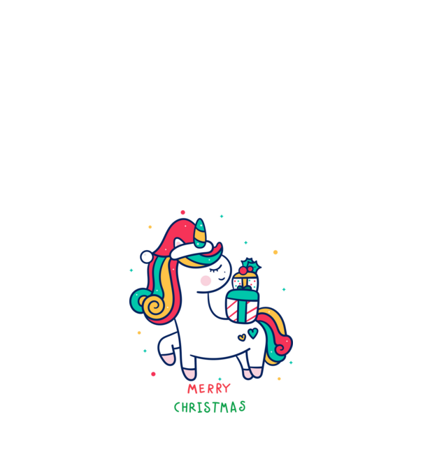 merry christmas unicorn model negru pe tricou