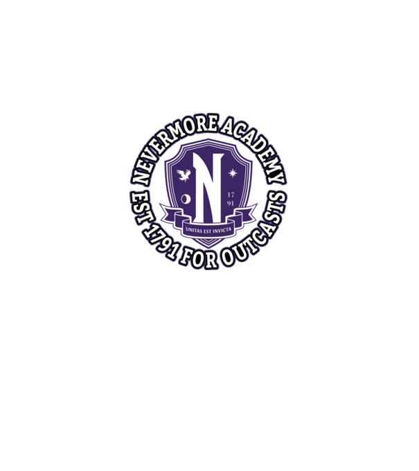 Nevermore academy model negru pe tricou