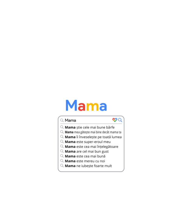 căutare Google Mama model alb pe tricou