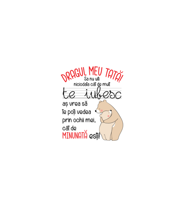 Tată Cât de minunat ești model alb pe tricou