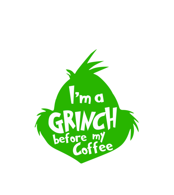 Grinch before coffee model alb pe tricou
