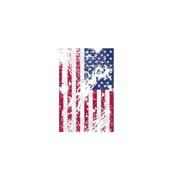 ripped flag U.S. model alb pe tricou