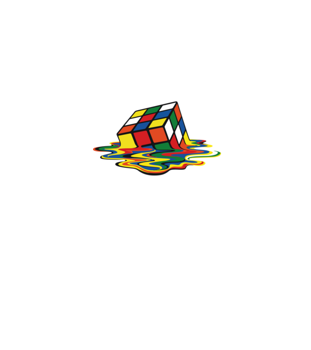 Melting Rubik model albastru jeanși pe tricou