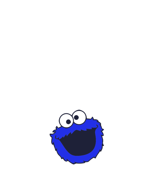 Cookie Monster Face model albastru închis pe tricou