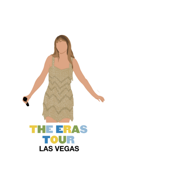 Taylor Swift The Eras Tour Las Vegas model albastru deschis pe tricou