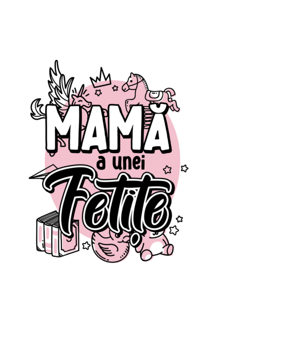 Mamă a unei fetițe model negru pe tricou