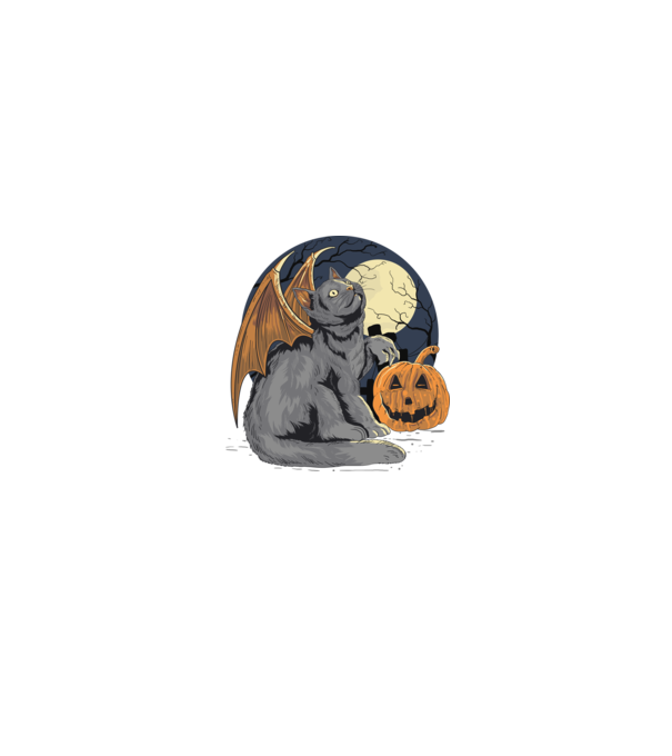Halloween cica model negru pe tricou