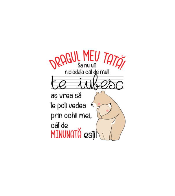 Tată Cât de minunat ești model alb pe tricou