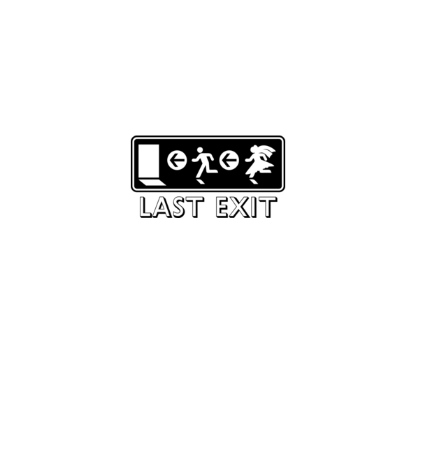 Last Exit model alb pe tricou