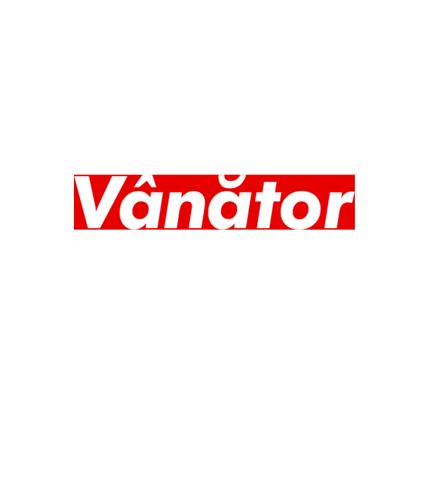 vânător model alb/roșu pe tricou